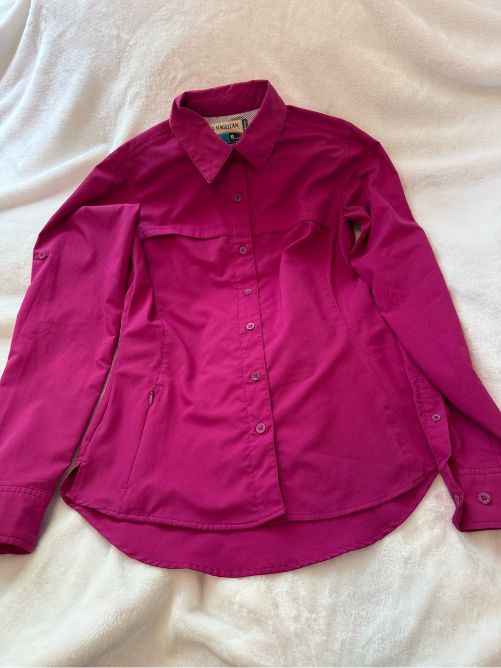 Magellan Outdoors Women's Fuchsia Button-Front Performance Shirt